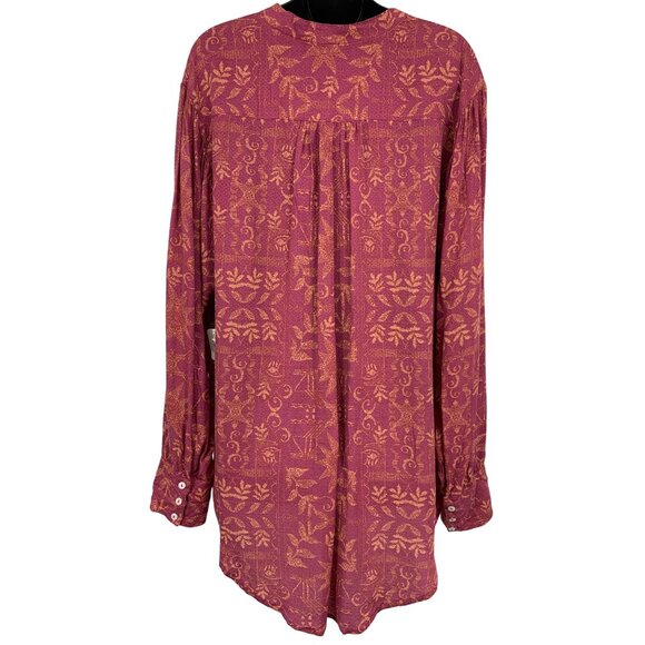 Urban Outfitters Free People Large Women Long Sleeve Boho Tunic Top Blouse New - Picture 6 of 10